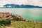 Vineyard terraces at Lake Geneva in spring, Lavaux