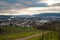 Vineyard with view of the ancient roman city of Trier, the Moselle Valley in Germany, landscape in rhineland palatine