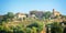 Vineyard and village of Montalcino, Tuscany Italy