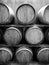 Vineyard: wine barrels v
