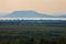 Vineyards and the Badacsony mountain with Lake Balaton after sunset