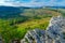 Vineyards and countryside, from the Rock of Solutre, Burgundy