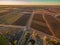 Vineyards of Monash in South Australia at sunset.