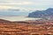 Vineyards, mountain ridge Karadag, Koktebel village and Black sea