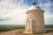 Vineyards, Palava region, South Moravia, Czech Republic. Stone chapel Hradistek.