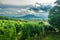 Vineyards with the Saint George Hill in Balaton Highlands, Hungary