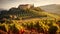 Vineyards in Tuscany, Italy. Autumn landscape, AI Generated