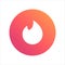 Vinnytsia, Ukraine - May 1, 2023. Popular social media Tinder logo. Flame icon. Vector illustration. Pink and white symbol.