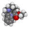 Vinpocetine molecule. 3D rendering.  Semisynthetic vinca alkaloid derivative, used as drug and as dietary supplement.  Atoms are