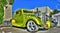 Vintage 1930s green hot rod