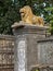 Vintage 1935 Concrete lion stucco statue on compound wall Jogeshwari