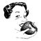 Vintage 1950s Woman Eating Apple