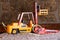 Vintage 1980s electric pallet truck toy with remote control