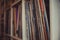 Vintage 33 vinyl long playing row on shelf