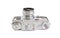 Vintage 35mm film rangefinder camera top view isol
