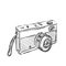 Vintage 35mm SLR Film Camera Drawing