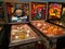 Vintage 70s & 80s pinball machines in arcade