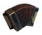 Vintage accordion isolated on a white background. Accordion front side view
