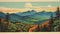 Vintage Adirondacks Park Postcard Bold Lithographic Mountain Illustration