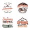 Vintage adventure tee shirts designs, summer logo set. Hand drawn travel labels. Mountain explorer, wanderlust