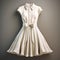 Vintage Aesthetic Ivory Dress With Bow - Hyper Realistic 3d Model