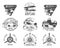 Vintage airplane emblems. Biplane labels. Retro Plane badges, design elements. Aviation stamps collection. Airshow logo