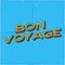 Vintage airplane poster. Bon voyage quote. Graphic typography label, emblem. Plane badge design. Aviation stamp. Fly old