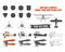 Vintage airplane symbols. Biplane vector graphic labels. Retro Plane badges, design elements. Aviation stamps vector