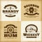 Vintage alcohol labels set