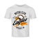 Vintage American furious eagle custom bike motor club tee print vector design isolated on white t-shirt mockup