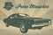 Vintage american muscle car poster