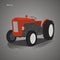 Vintage american tractor vector illustration. Retro agricultural machine.