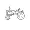 Vintage american tractor vector illustration. Retro agricultural machine.