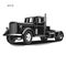 Vintage american truck vector illustration. Retro freighter truck. Cargo delivery machine.