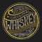 Vintage American whiskey badge. Alcoholic Label with calligraphic elements. Hand drawn engraved sketch lettering for t