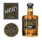 Vintage American whiskey badge. Alcoholic Label with calligraphic elements. Hand drawn engraved sketch lettering for t