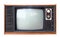 Vintage analog television isolated, clipping path.