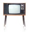 Vintage analog television isolated, clipping path.