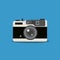 vintage analogue camera flat design vector illustration. analog camera design