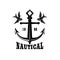 Vintage anchor with swallows. Design element for emblem, sign, badge, logo.