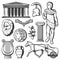 Vintage Ancient Greece Elements Set