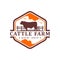 Vintage angus cow logo design template