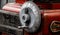 Vintage antique automotive machine shop honing machine dial indicator wheel and hand crank