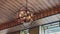 Vintage antique beautiful chandelier in a cozy restaurant. Atmospheric interior video