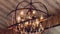 Vintage antique beautiful chandelier in a cozy restaurant. Atmospheric interior video