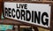 Vintage Antique Live Recording Studio Sign