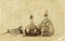Vintage antique perfume bottles, on wooden table. retro filtered image. Old style photo.