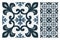 Vintage antique Portuguese seamless design patterns tiles in Vector illustration