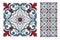 Vintage antique Portuguese seamless design patterns tiles in Vector illustration