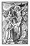 Vintage Antique Religious Allegorical Biblical Drawing or Engraving of Crucified Jesus Hanging on the Cross.Bible,New